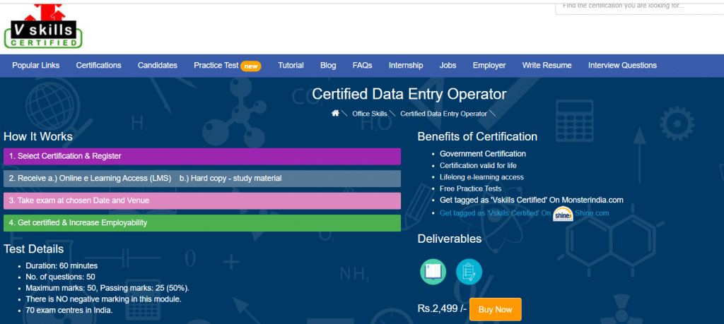 certofoed data entry opertpr